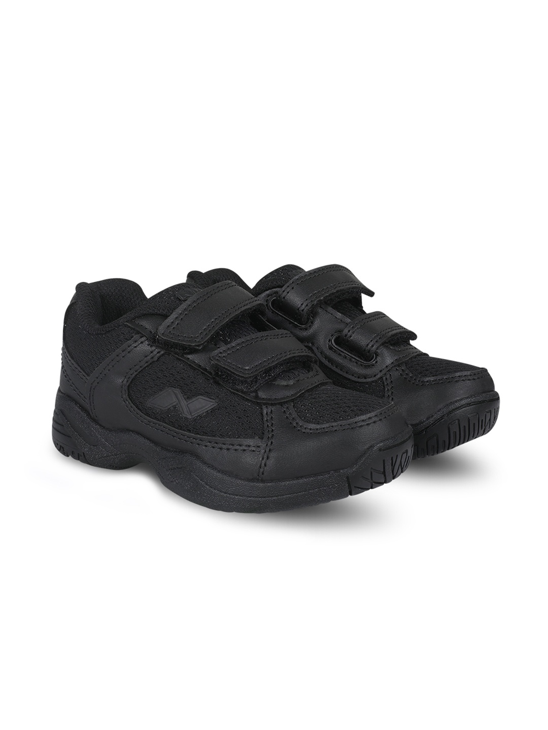 

NIVIA Kids Textured Velcro School Sneakers, Black