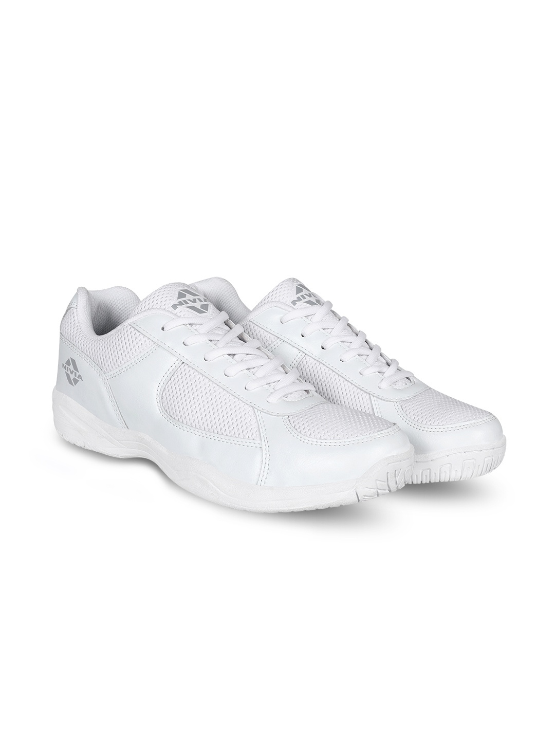 

NIVIA Kids Textured Lace-Up School Sneakers, White