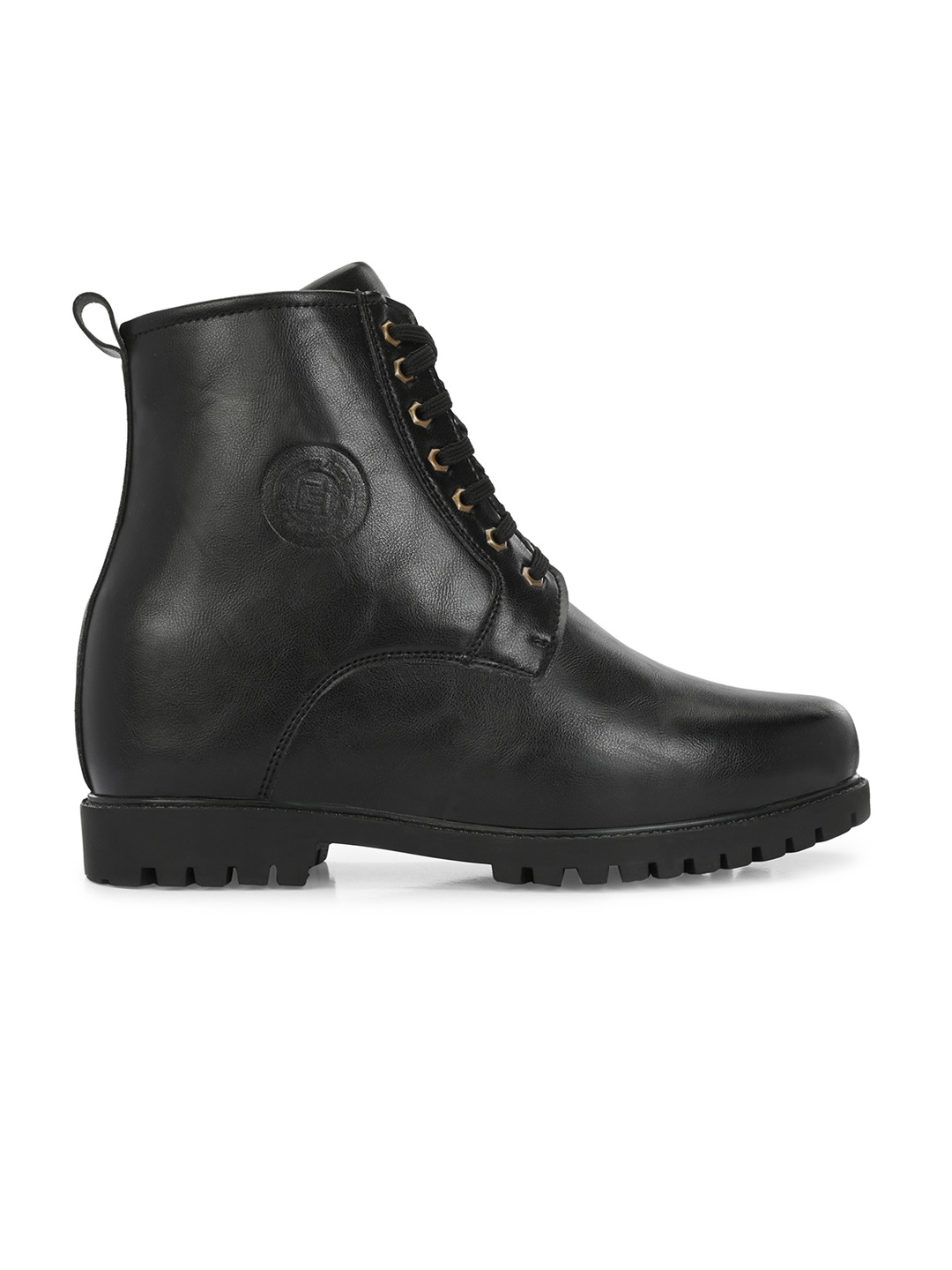 

Eego Italy Men Height Increasing Mid-Top Regular Boots, Black