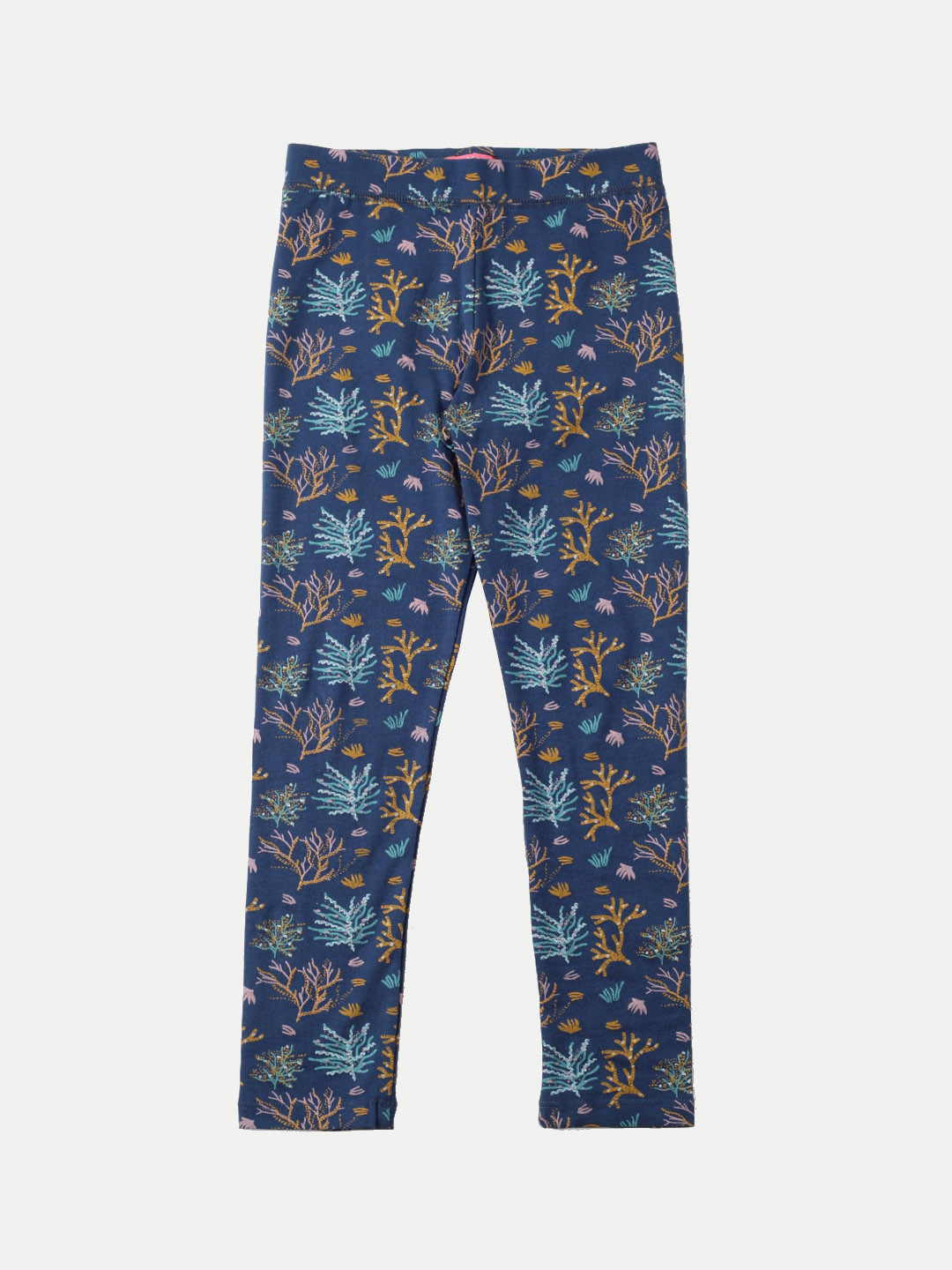 

De Moza Girls Printed Cotton Ankle Length Cotton Leggings, Blue