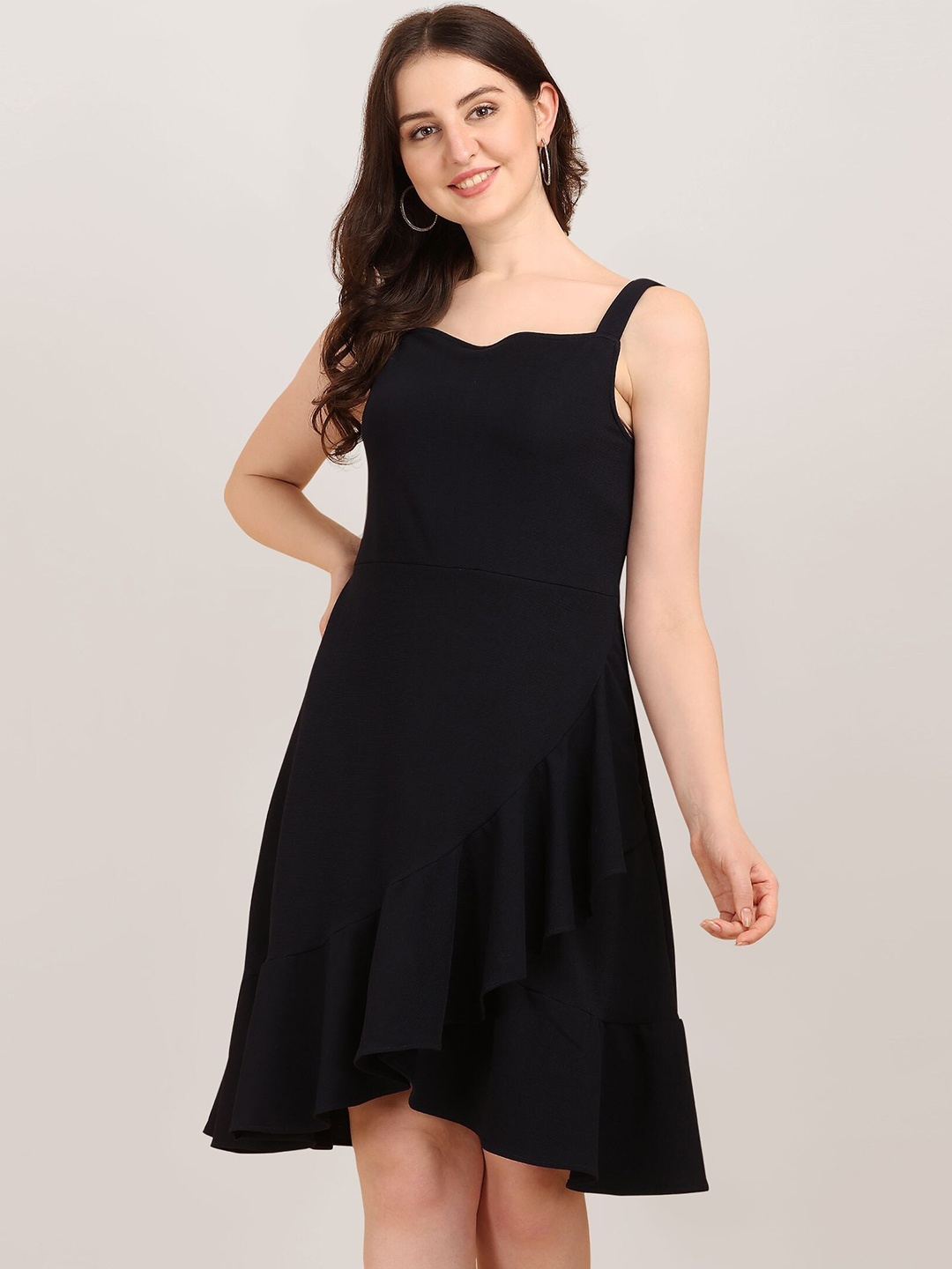 

BAESD Shoulder Straps A-Line Dress, Black