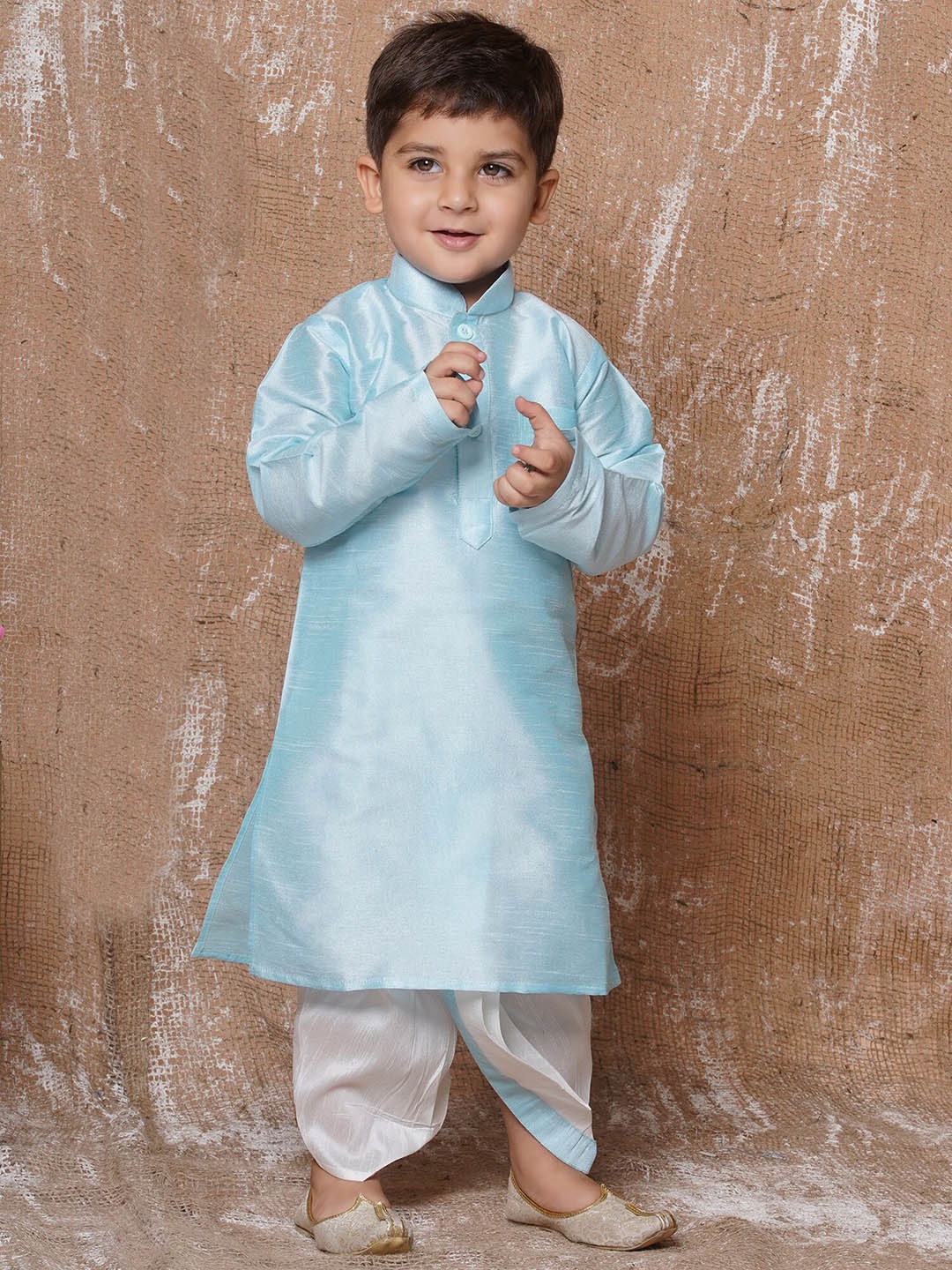 

Aj DEZInES Boys Regular Kurta With Dhoti Pants, Blue
