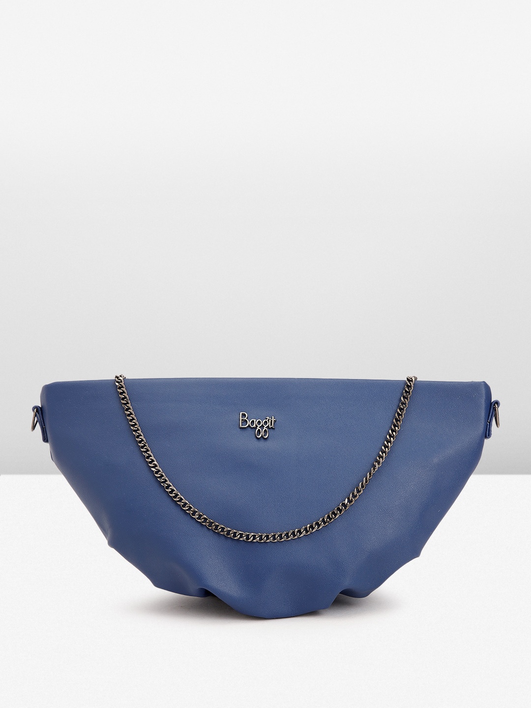 

Baggit Women Solid Half Moon Clutch, Blue