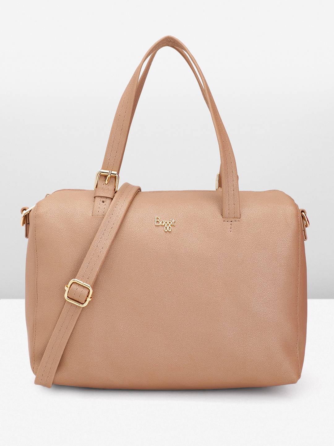 

Baggit Solid PU Structured Handheld Bag, Gold