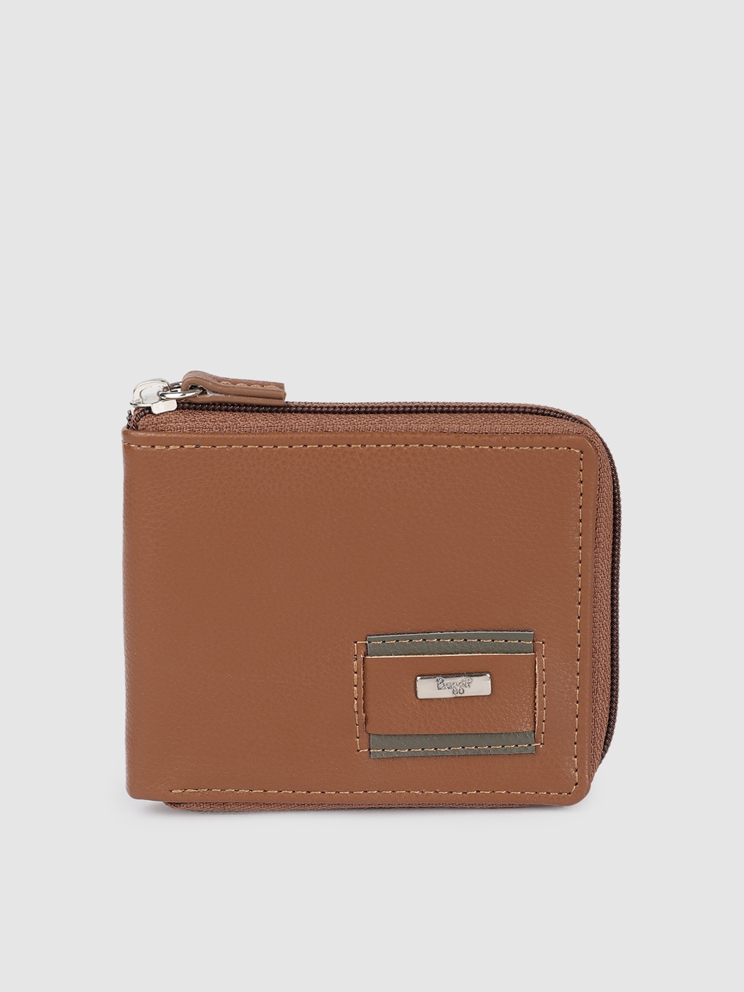 

Baggit Men Solid Zip Around Wallet, Tan