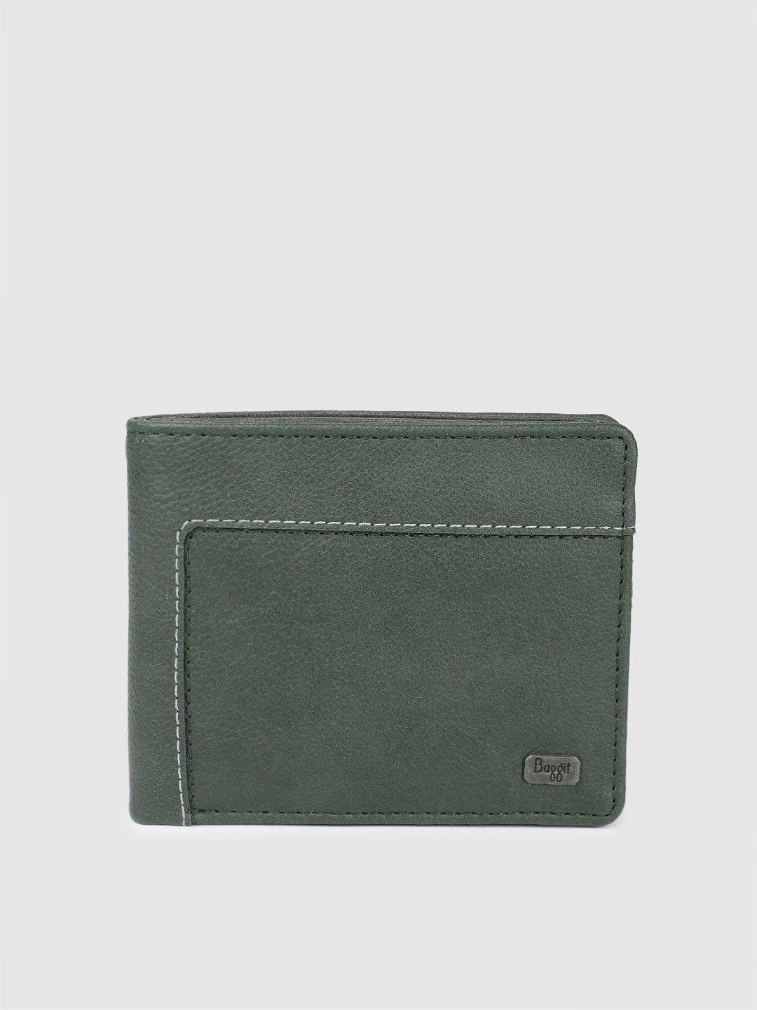 

Baggit Men Solid Two Fold Wallet, Green