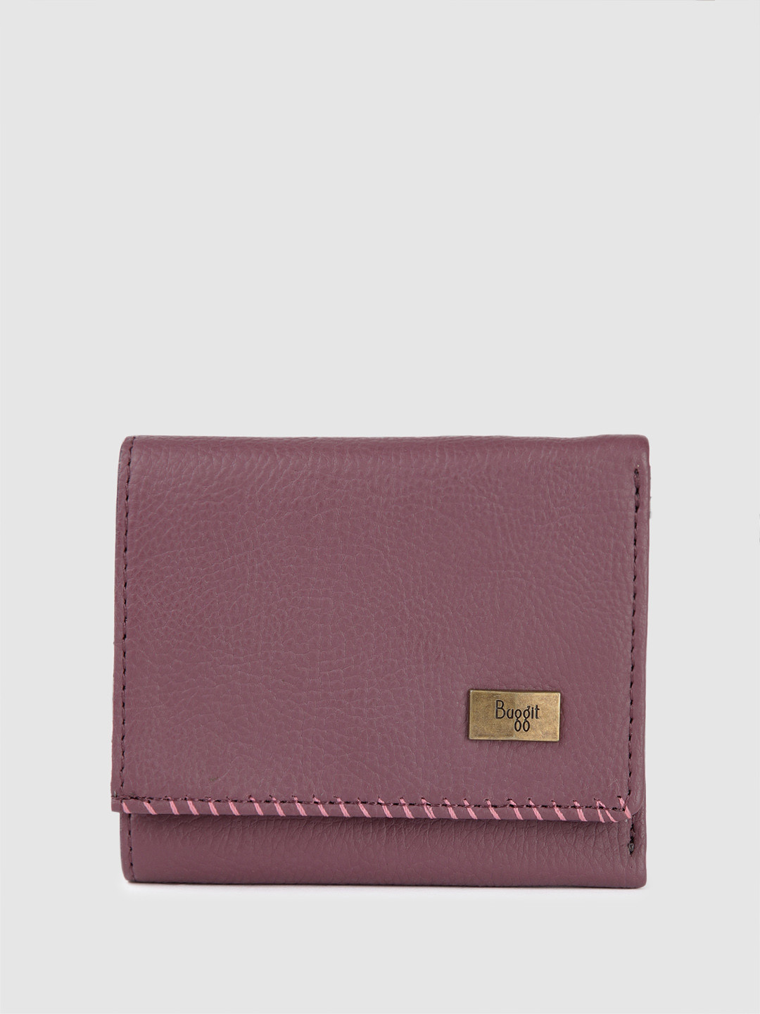 

Baggit Women Abstract Textured Three Fold Wallet, Purple