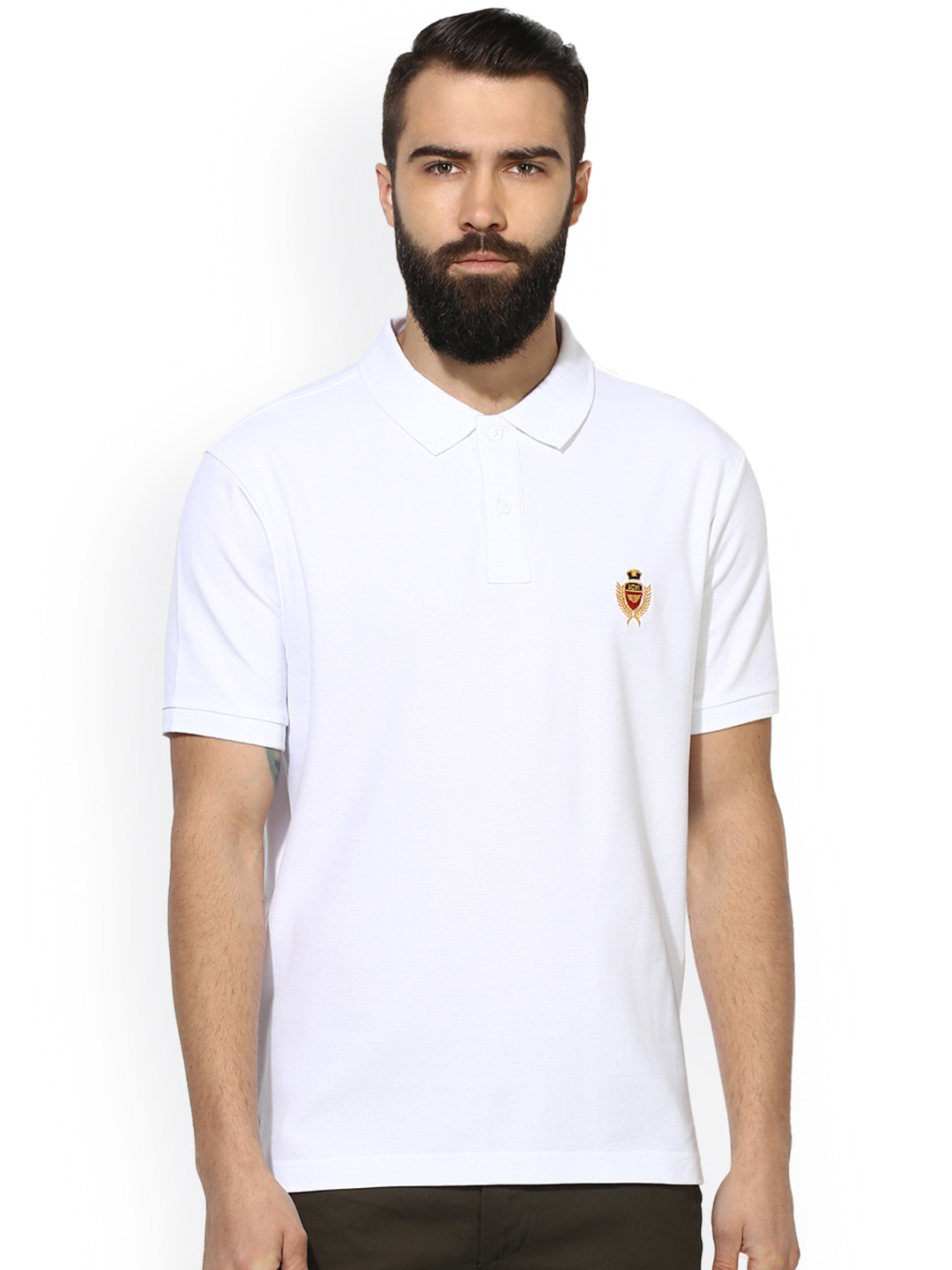 

Red Tape Men White Solid Polo Collar T-shirt