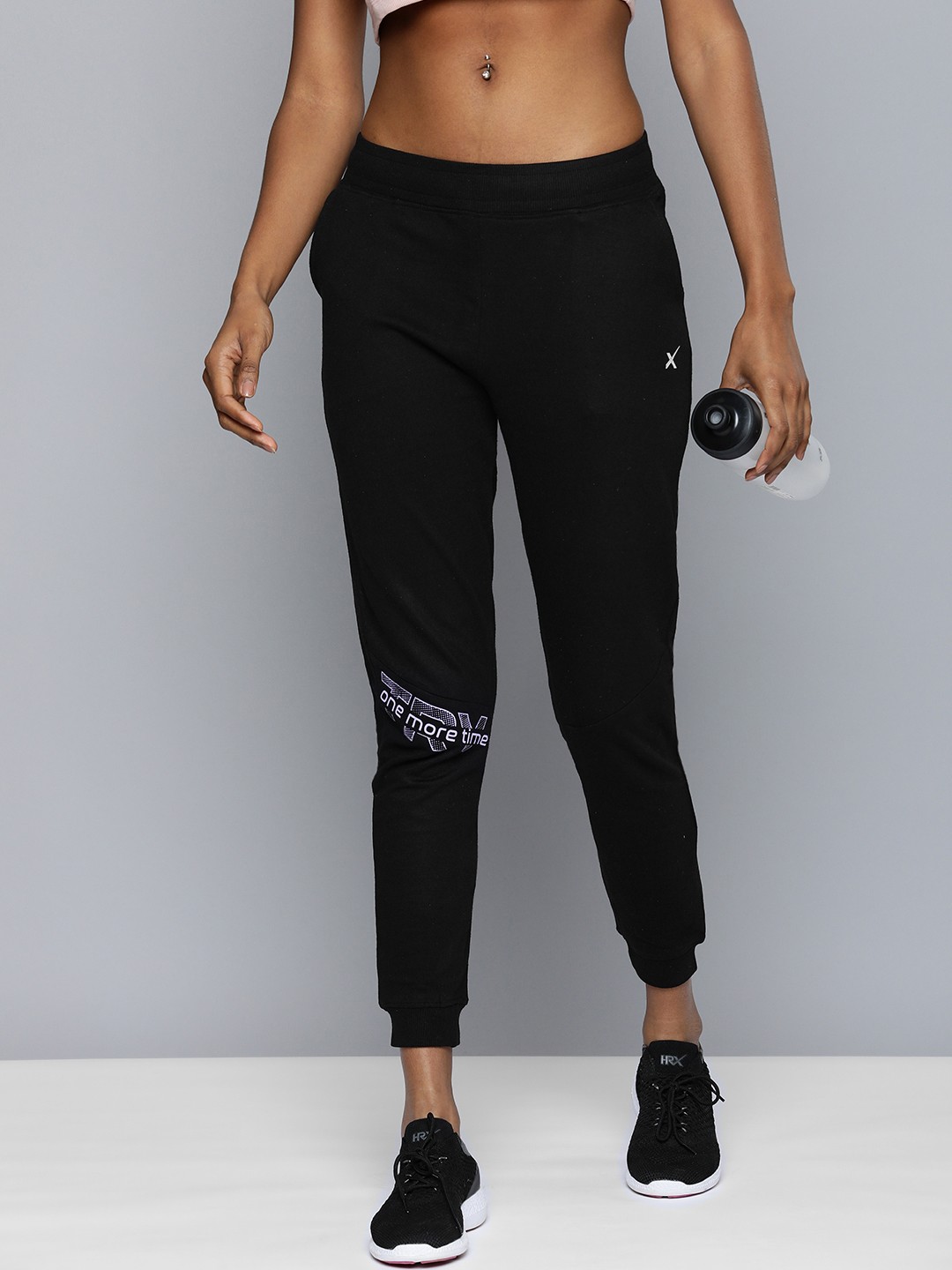 

HRX by Hrithik Roshan Women Lifestyle Graphic Printed Regular Fit Joggers, Black