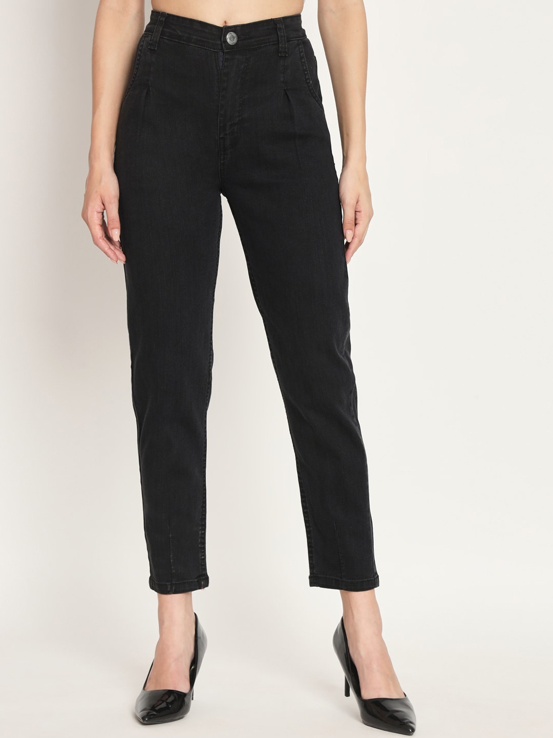 

AngelFab Women Jean Slim Fit High-Rise Stretchable Jeans, Black