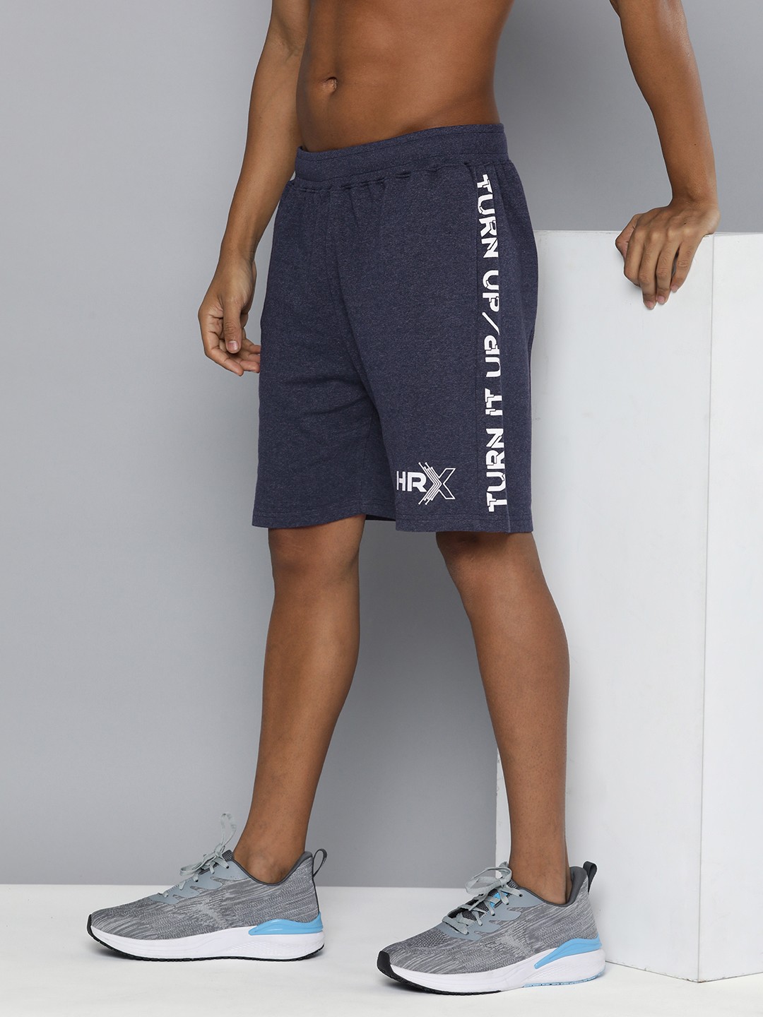 

HRX by Hrithik Roshan Men Typography Printed Regular Shorts, Blue