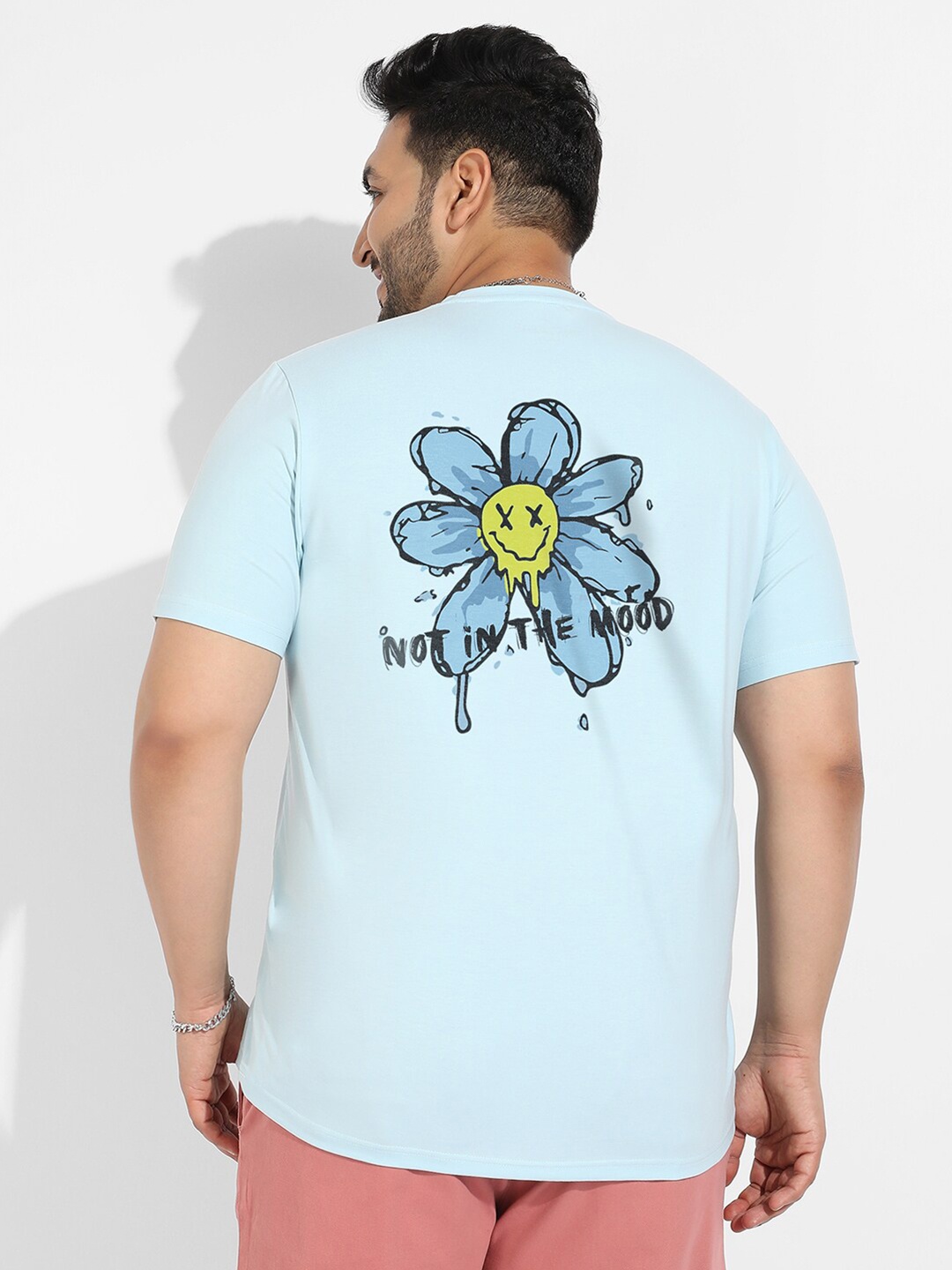 

Instafab Plus Plus Size Graphic Printed Cotton T-shirt, Blue