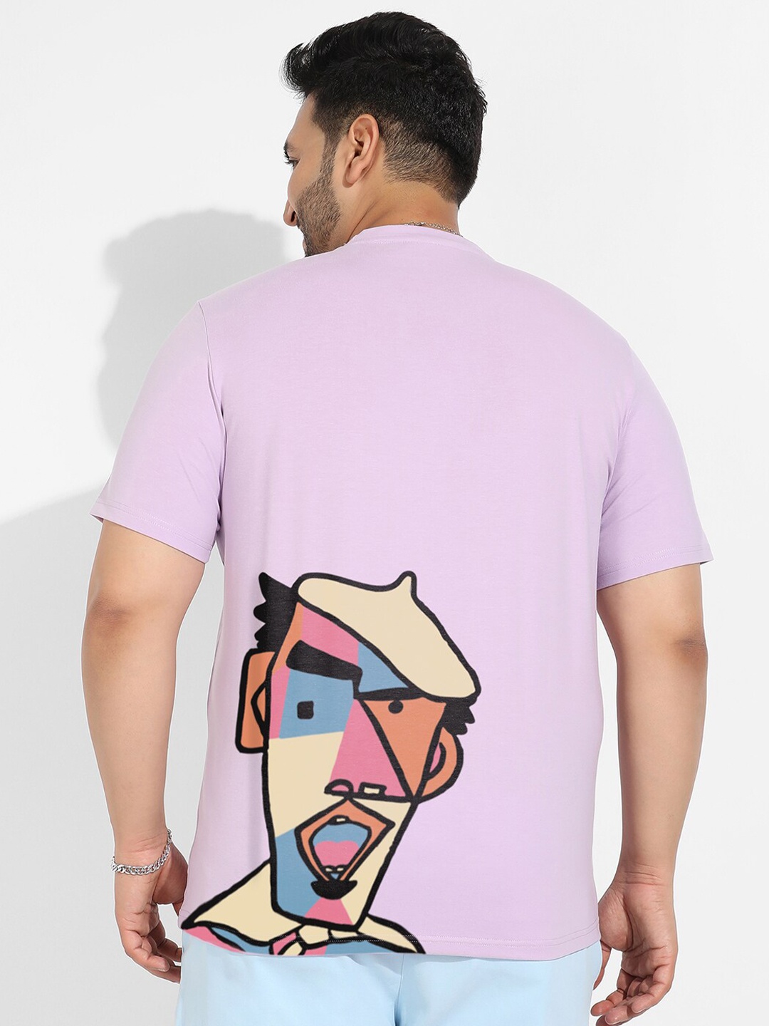 

Instafab Plus Plus Size Graphic Printed Cotton T-shirt, Purple