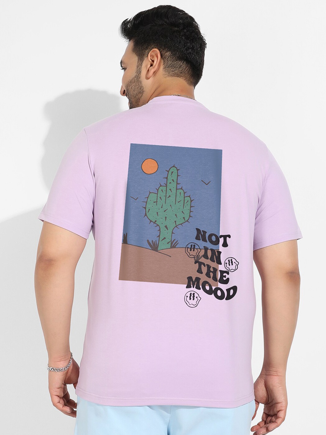 

Instafab Plus Plus Size Graphic Printed Cotton T-shirt, Purple