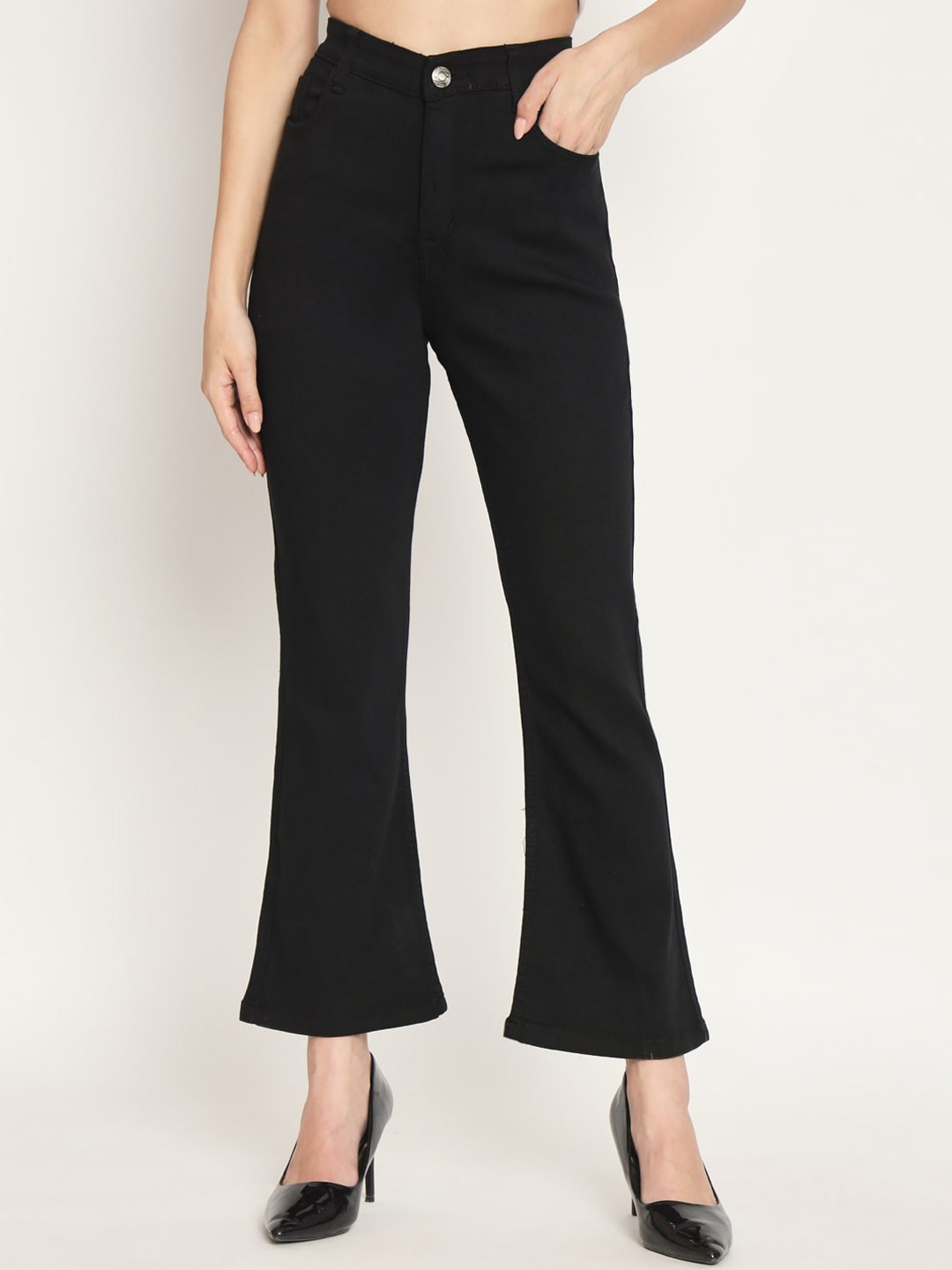 

BAESD Women Jean Bootcut High-Rise Stretchable Jeans, Black