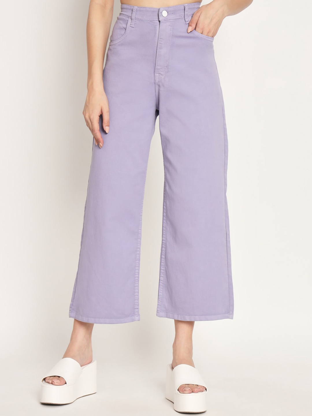 

BAESD Women Jean Relaxed Fit High-Rise Stretchable Jeans, Purple