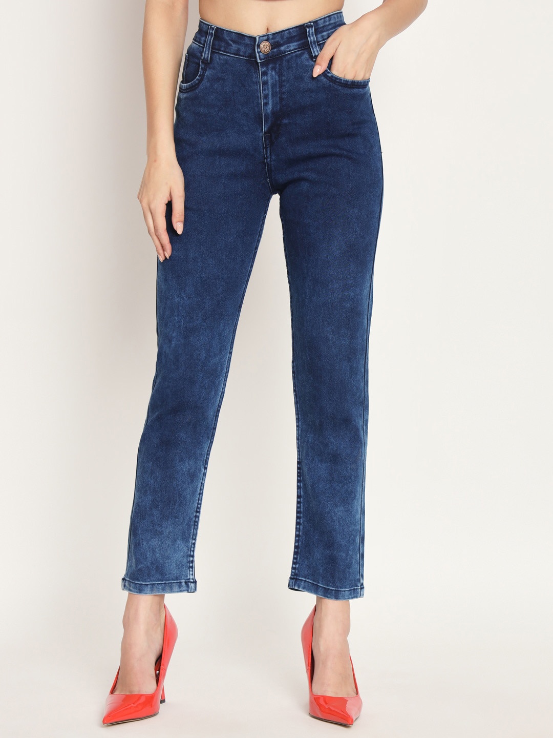

BAESD Women Blue Jean Slim Fit High-Rise Stretchable Jeans