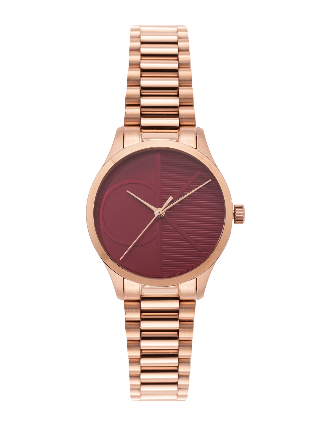 

Calvin Klein Unisex Iconic Patterned Analogue Watch, Burgundy