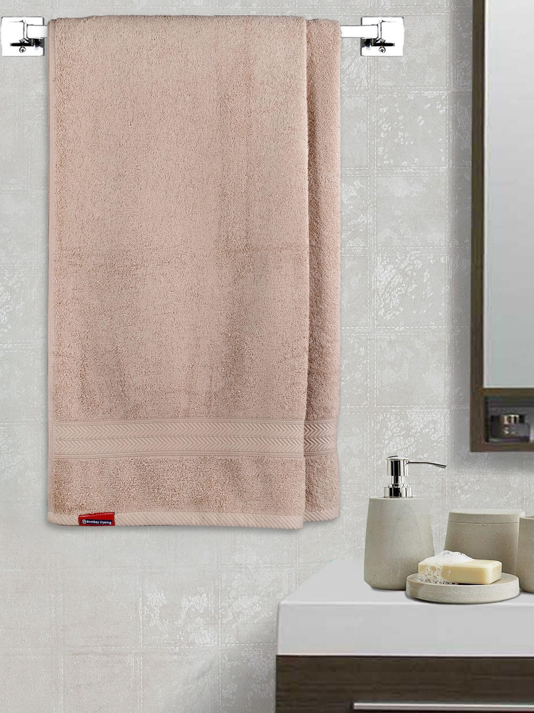 

BOMBAY DYEING Beige 2 Pieces 450GSM Cotton Bath Towels