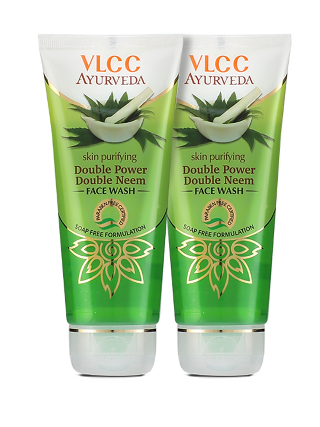 

VLCC Set Of 2 Ayurveda Skin Purifying Double Power Double Neem Face Wash - 100ml Each, Green