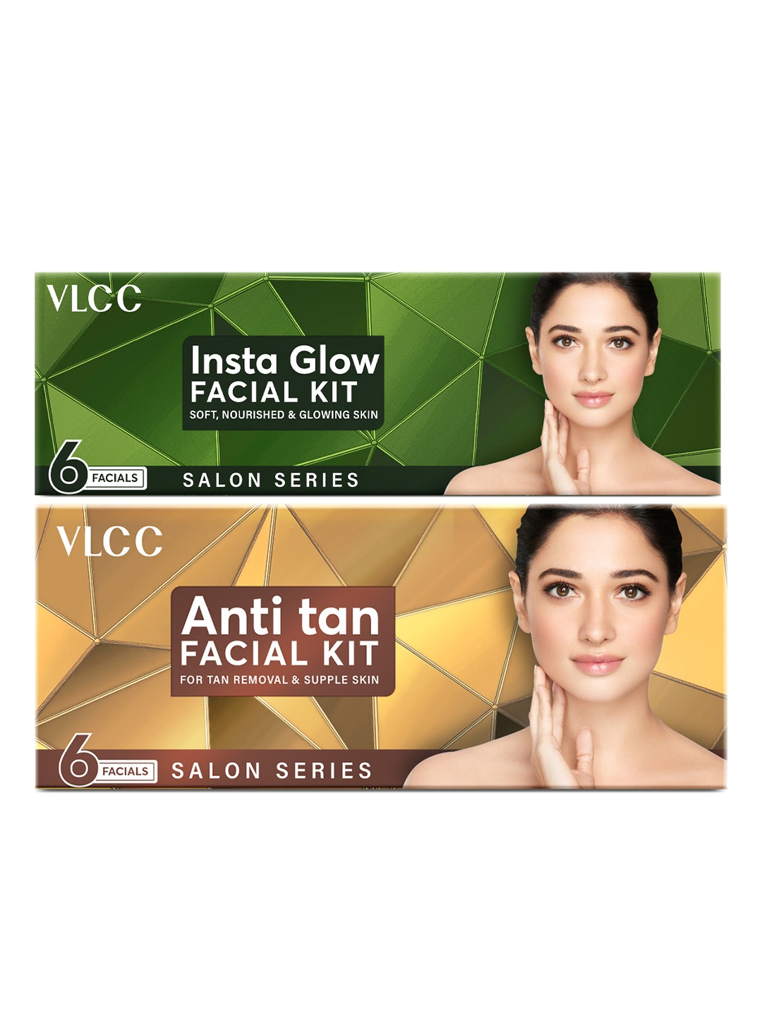 

VLCC Salon Series Instaglow Facial Kit - 252g and Salon Series Anti Tan Facial Kit - 300g, Yellow
