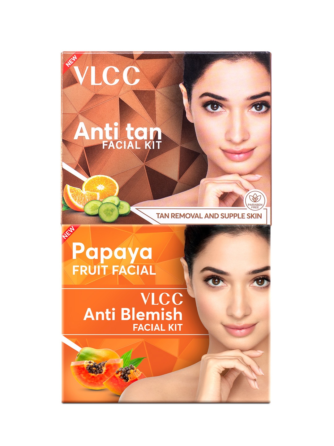 

VLCC Set of Papaya Fruit & Anti-Tan Single Facial Kit, Orange