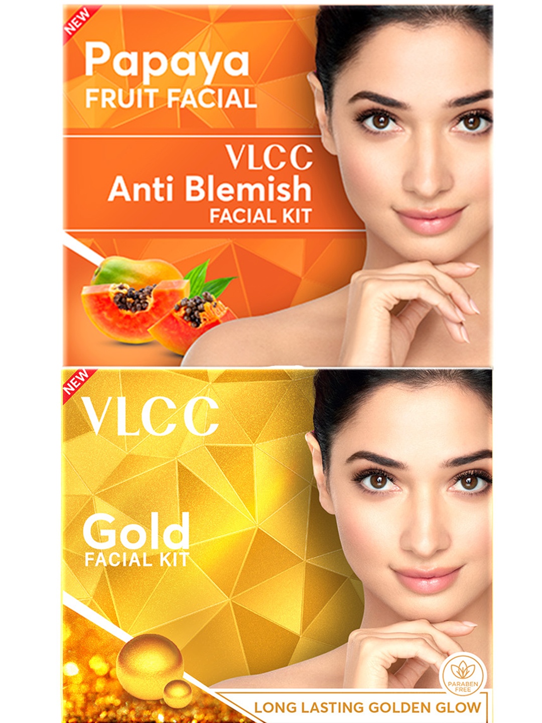 

VLCC Gold Facial Kit For Luminous Complexion 60g & Papaya Fruit Facial Kit 60g