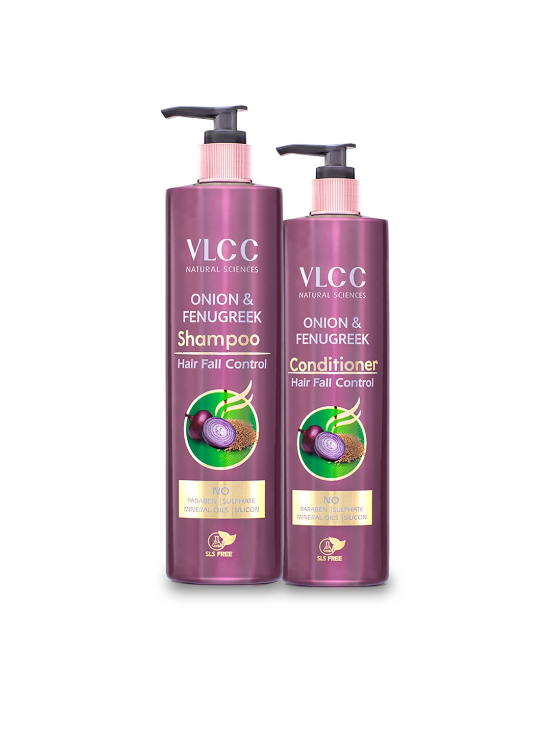 

VLCC Onion & Fenugreek Hair Fall Control Shampoo & Conditioner Combo, Burgundy