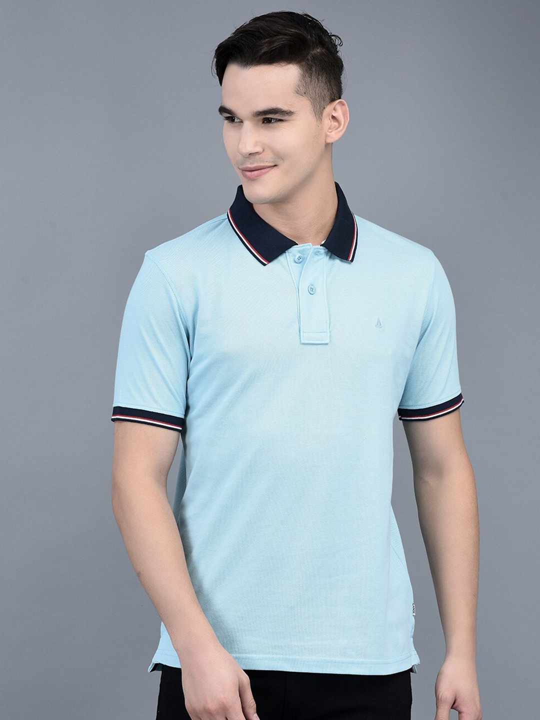 

CANOE Polo Collar Short Sleeves Cotton T-shirt, Blue