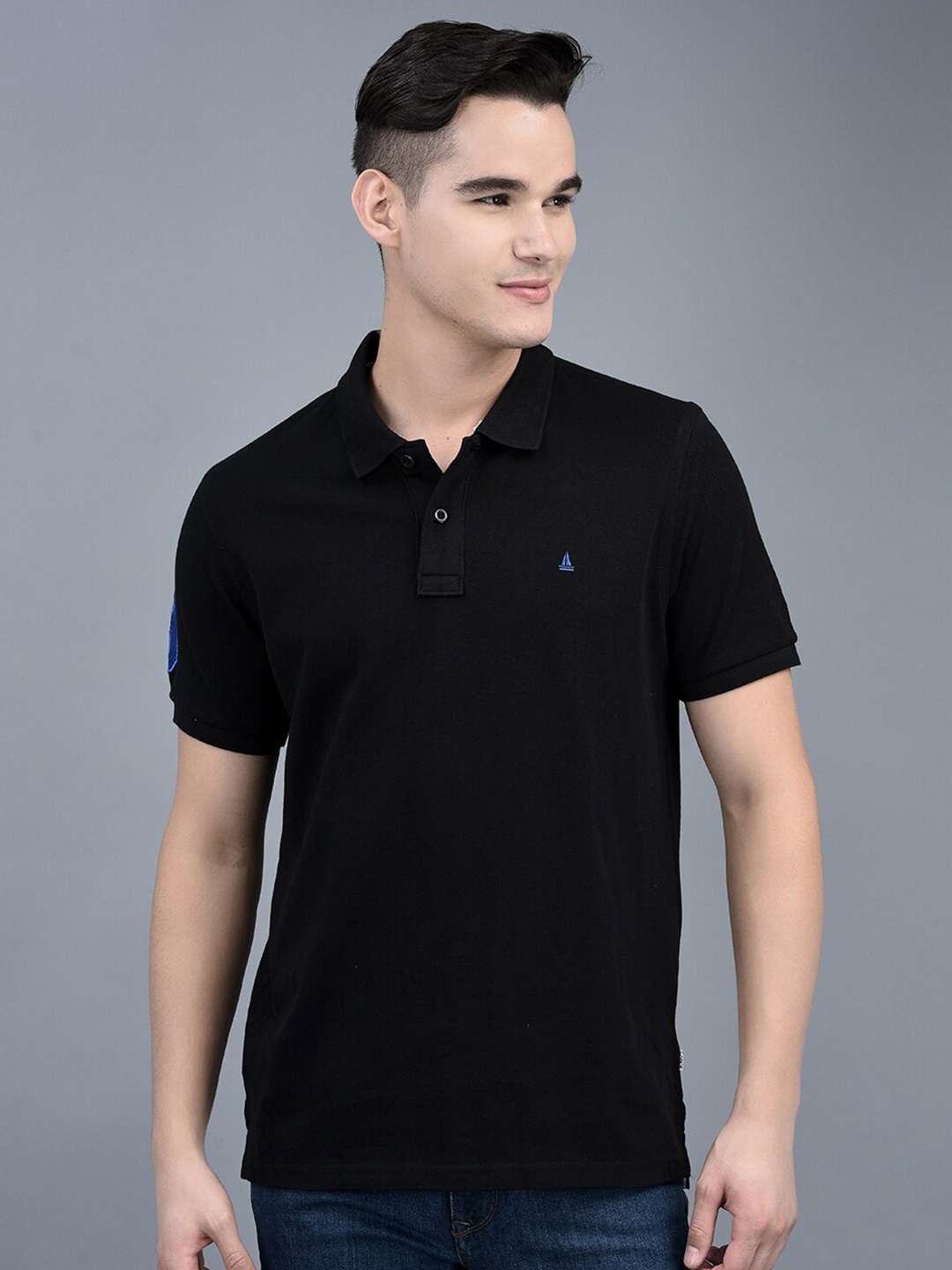

CANOE Polo Collar Pure Cotton T-shirt, Black