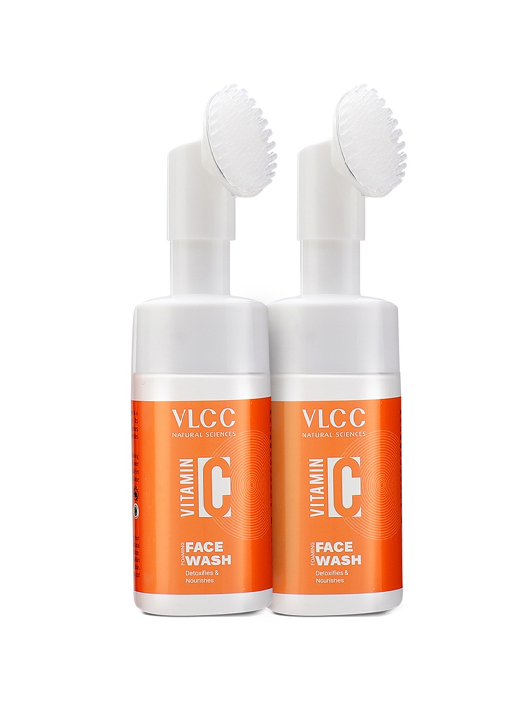 

VLCC Set of 2 Vitamin C Detoxifying & Nourishing Foaming Face Wash - 100 ml each, Orange