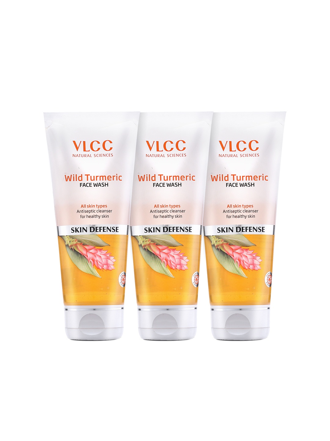

VLCC Set of 3 Skin Defense Wild Turmeric Face Wash with Honey - 80 ml each, White