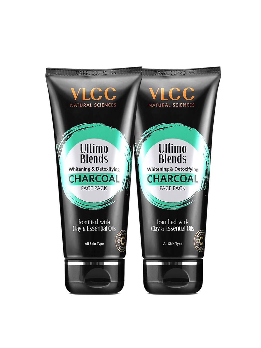 

VLCC Set of 2 Ultimo Blends Charcoal Face Pack - 100g each, Black