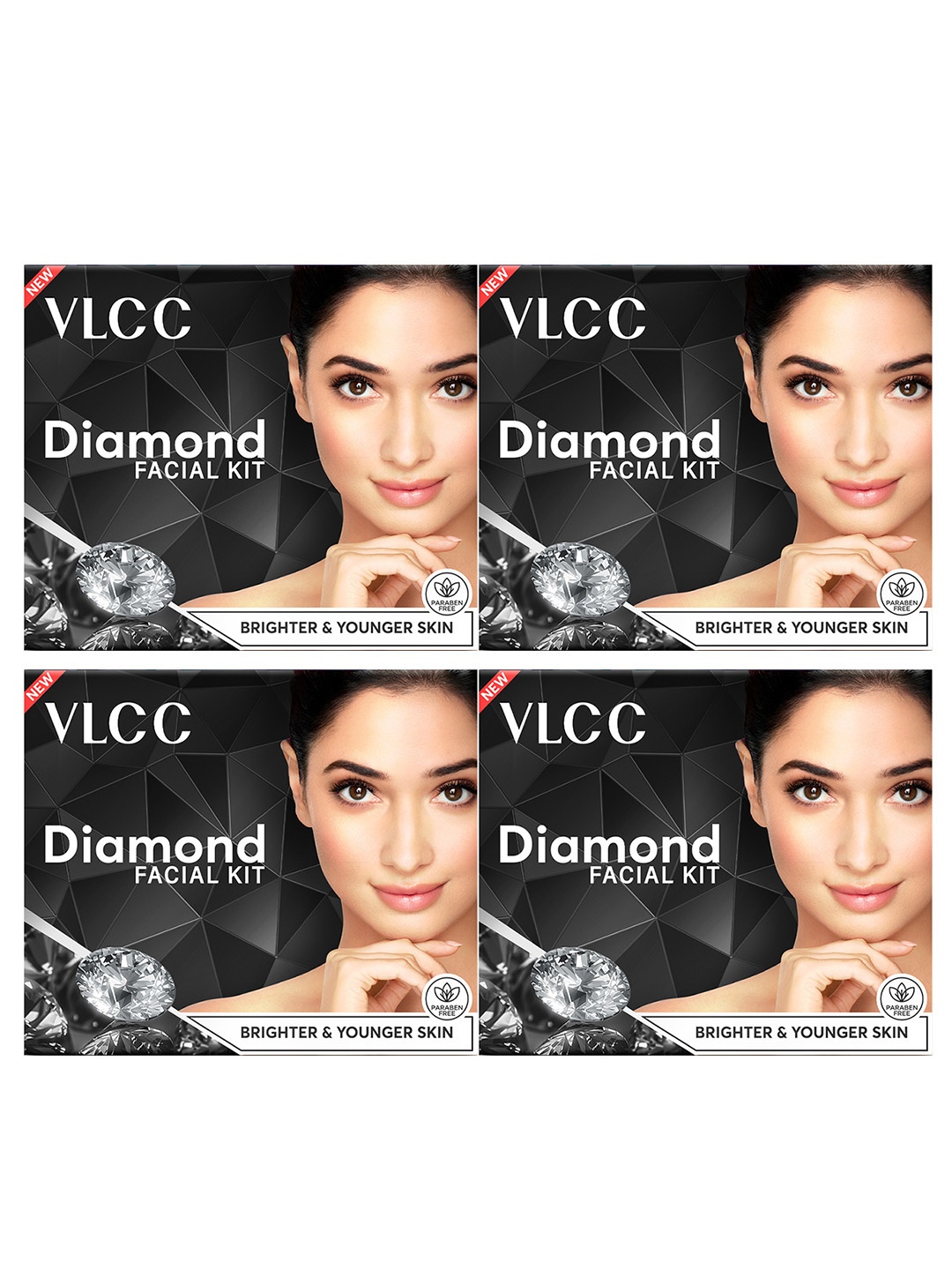 

VLCC Set of 4 Diamond Polishing Single Facial Kit, Black