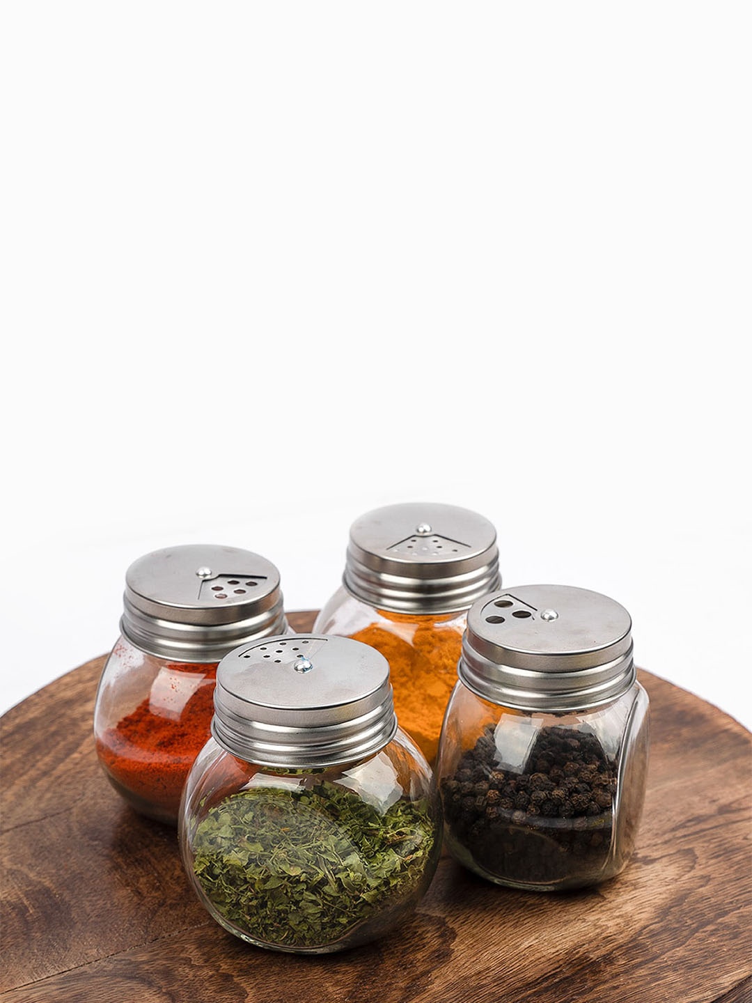

Anko 4-Pcs Transparent Glass Spice Jars - 180 ML Each