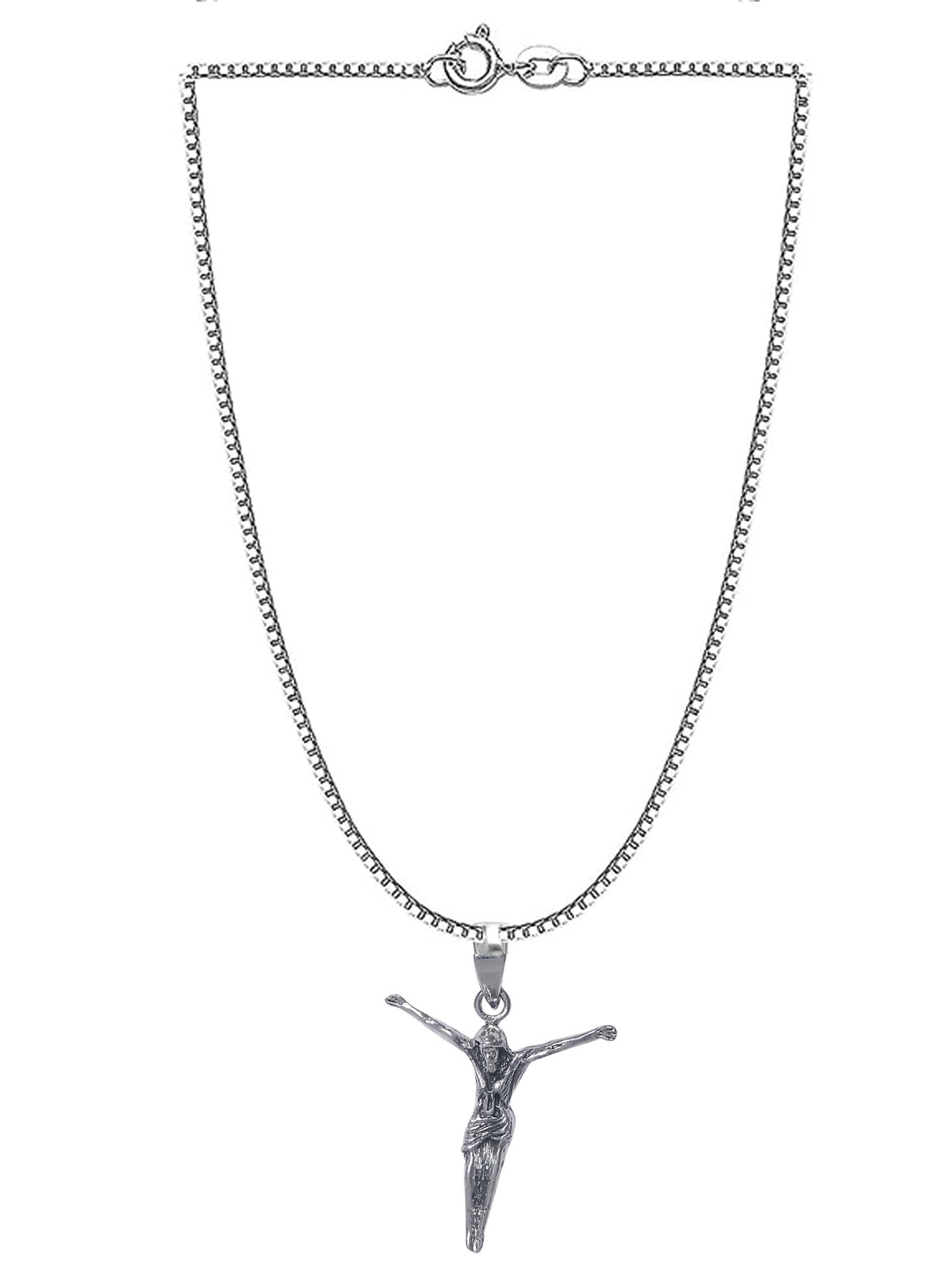 

Abhooshan 92.5 Pure Silver Jesus Christ-Charm Pendant With Chain