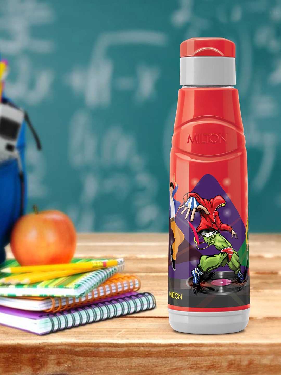 

Milton Kool Fun 600 Red Printed Insulated Leak Proof Water Bottle - 510 ML