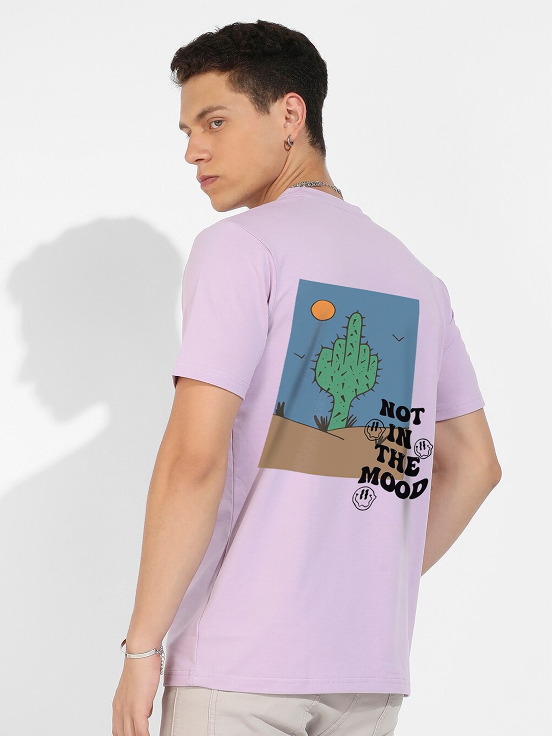 

Campus Sutra Purple Graphic Printed Cotton T-shirt