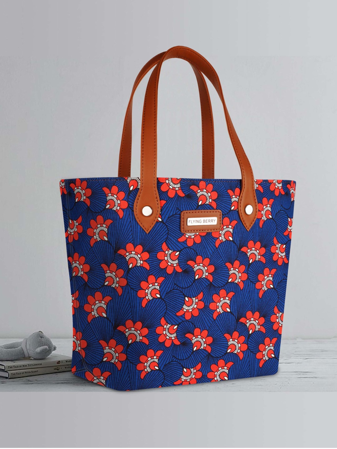 

FLYING BERRY Floral Printed Shopper Tote Bag, Blue