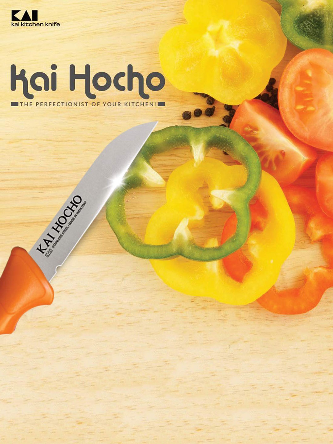 

KAI Green & Orange-Coloured 5 Pieces Kitchen Knifes