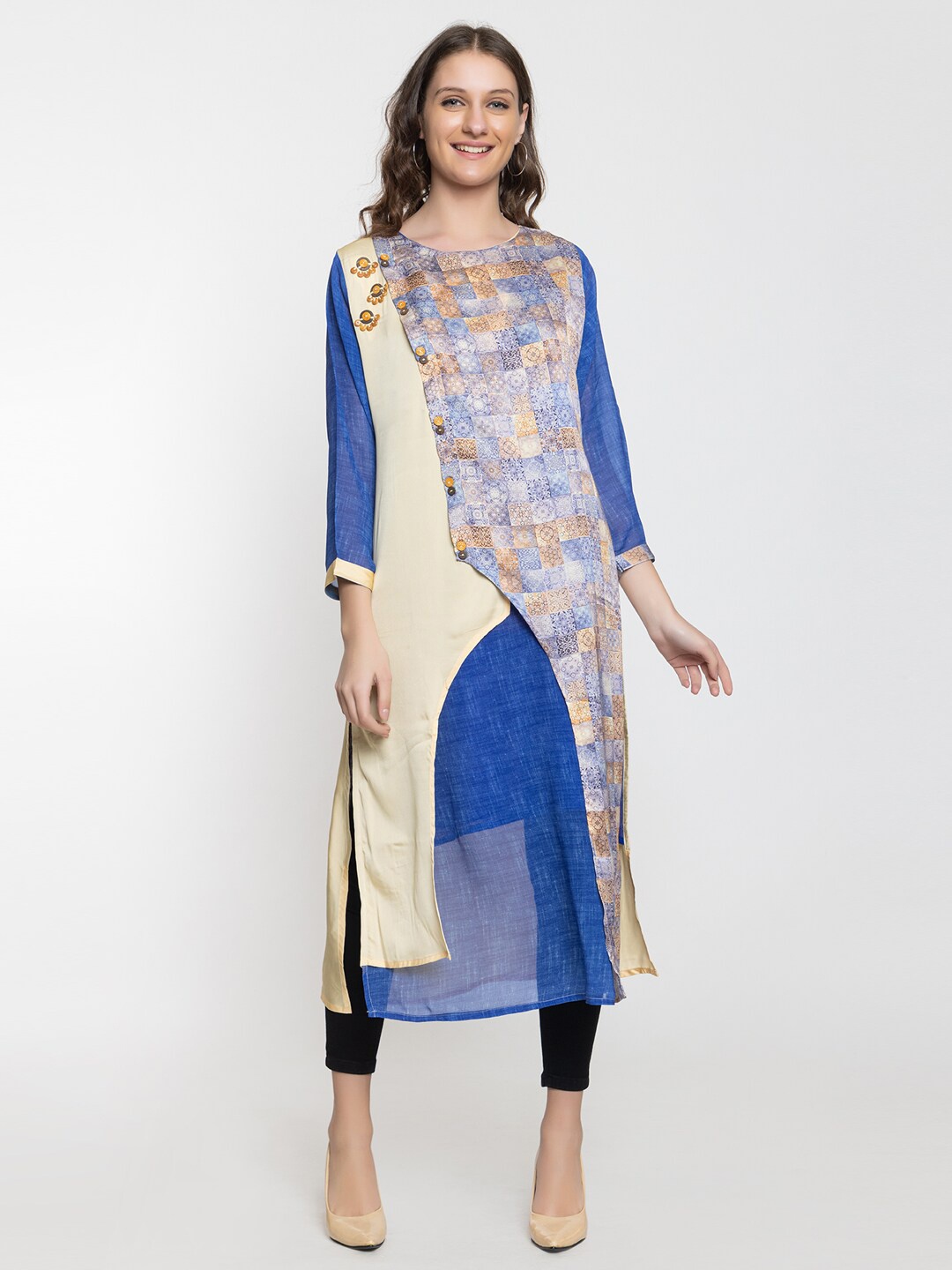 

Elthia Ethnic Motifs Printed Kurta, Blue