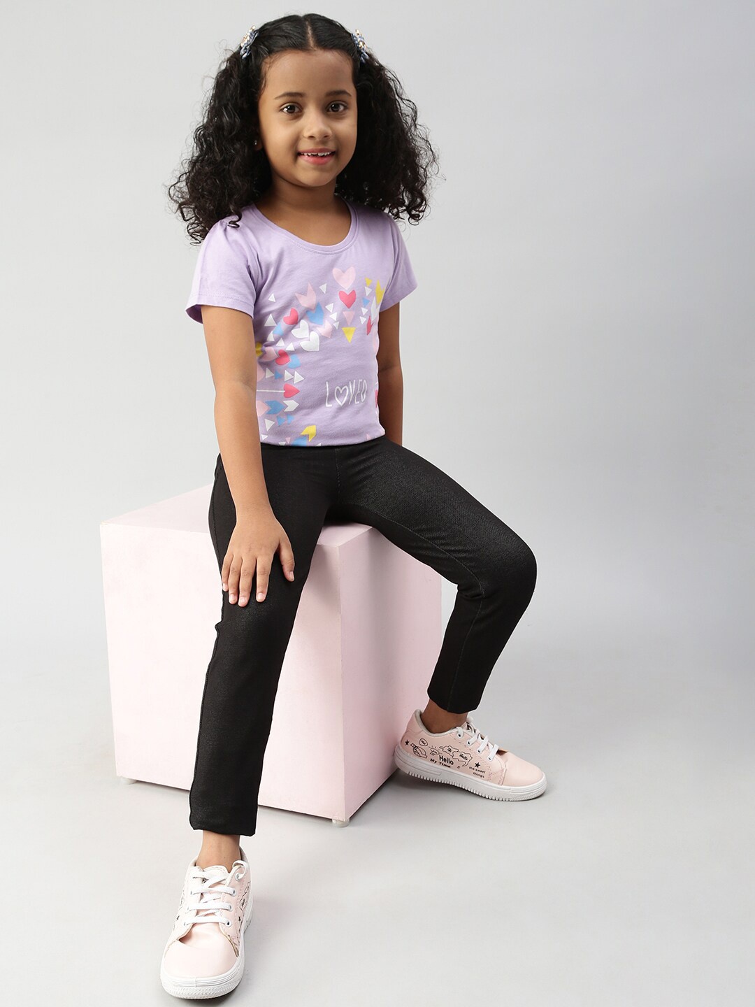 

De Moza Girls Skinny Fit Cotton Jeggings, Brown