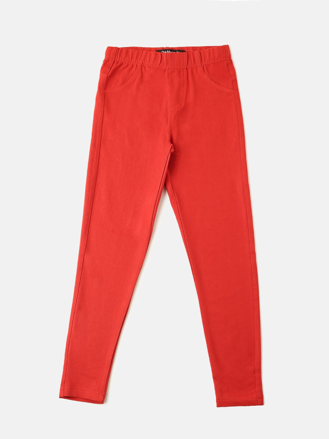 

De Moza Girls Mid Rise Cotton Jeggings, Red