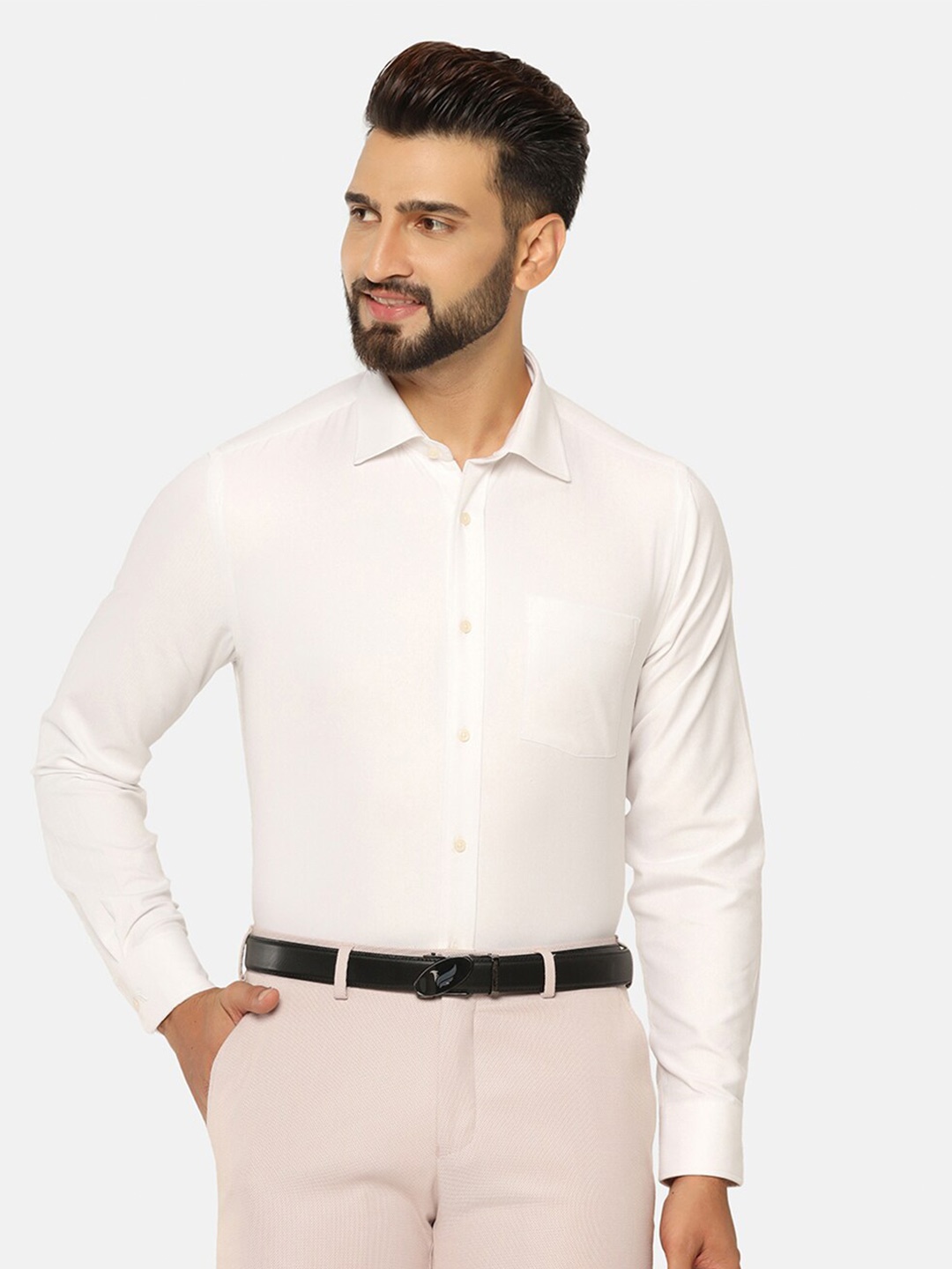 

Blackberrys Men India Slim Fit Temp Tech Formal Shirt, White