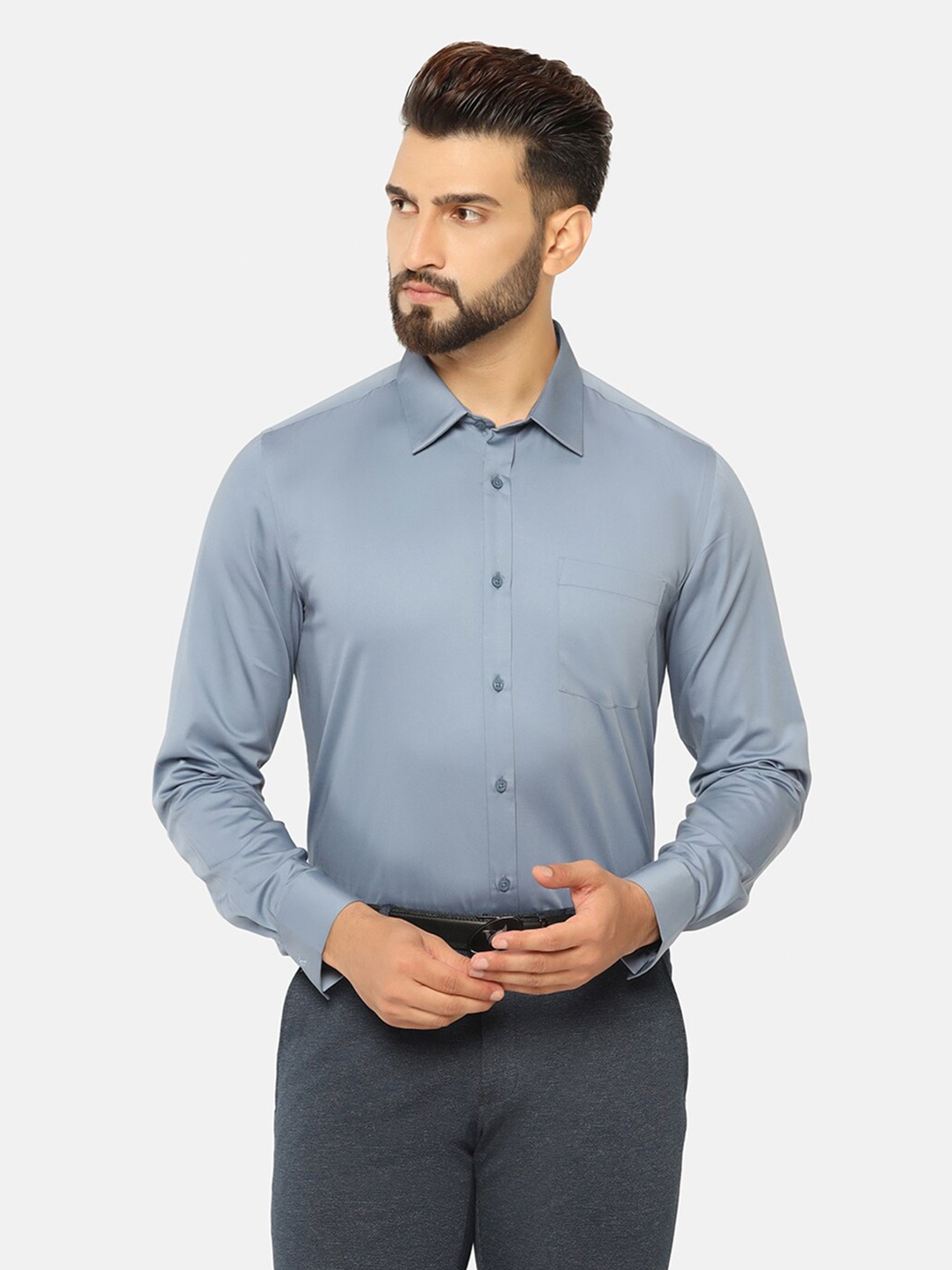 

Blackberrys Slim Fit Pure Cotton Formal Shirt, Blue