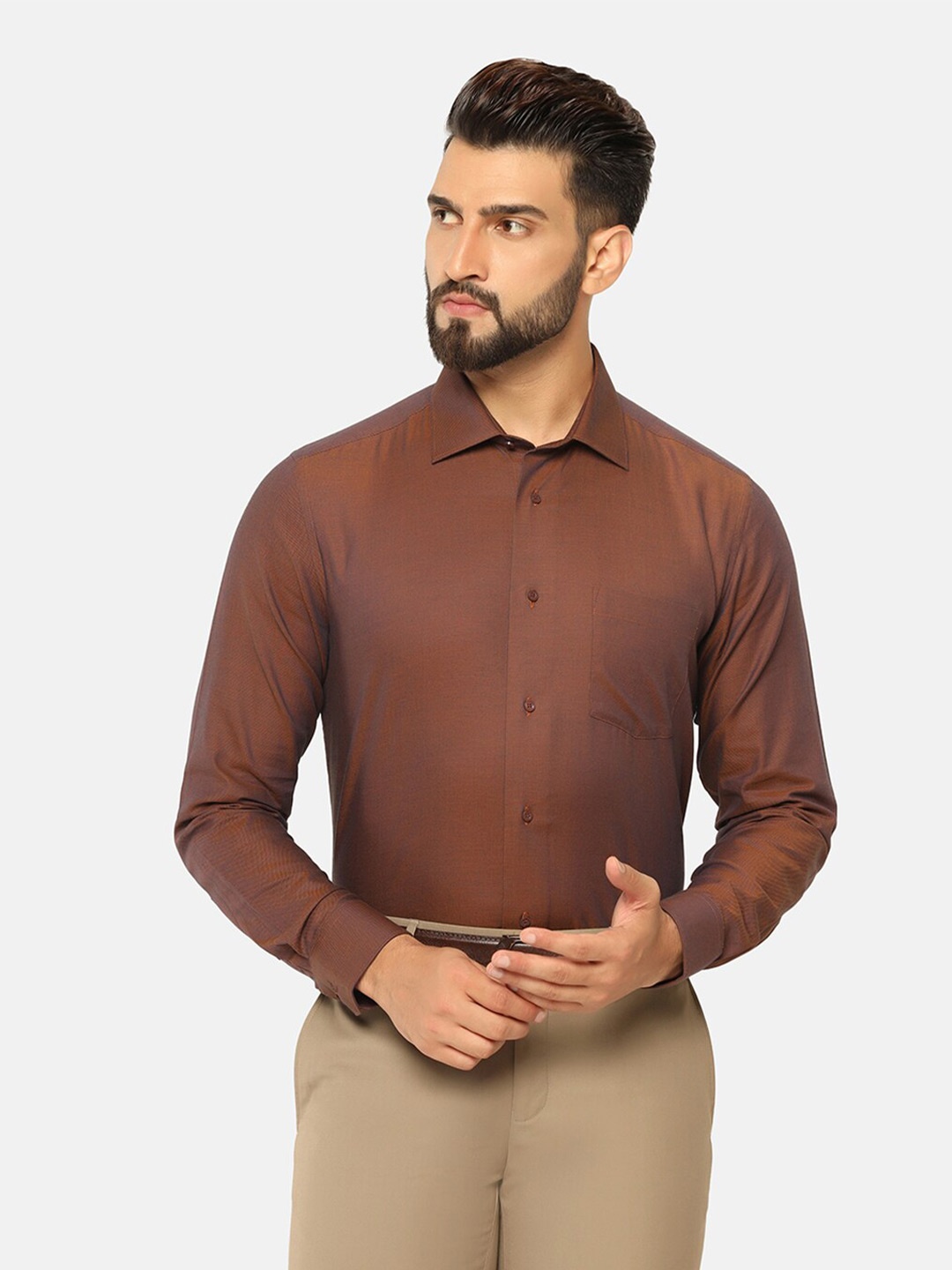 

Blackberrys India Slim Fit Formal Pure Cotton Shirt, Rust