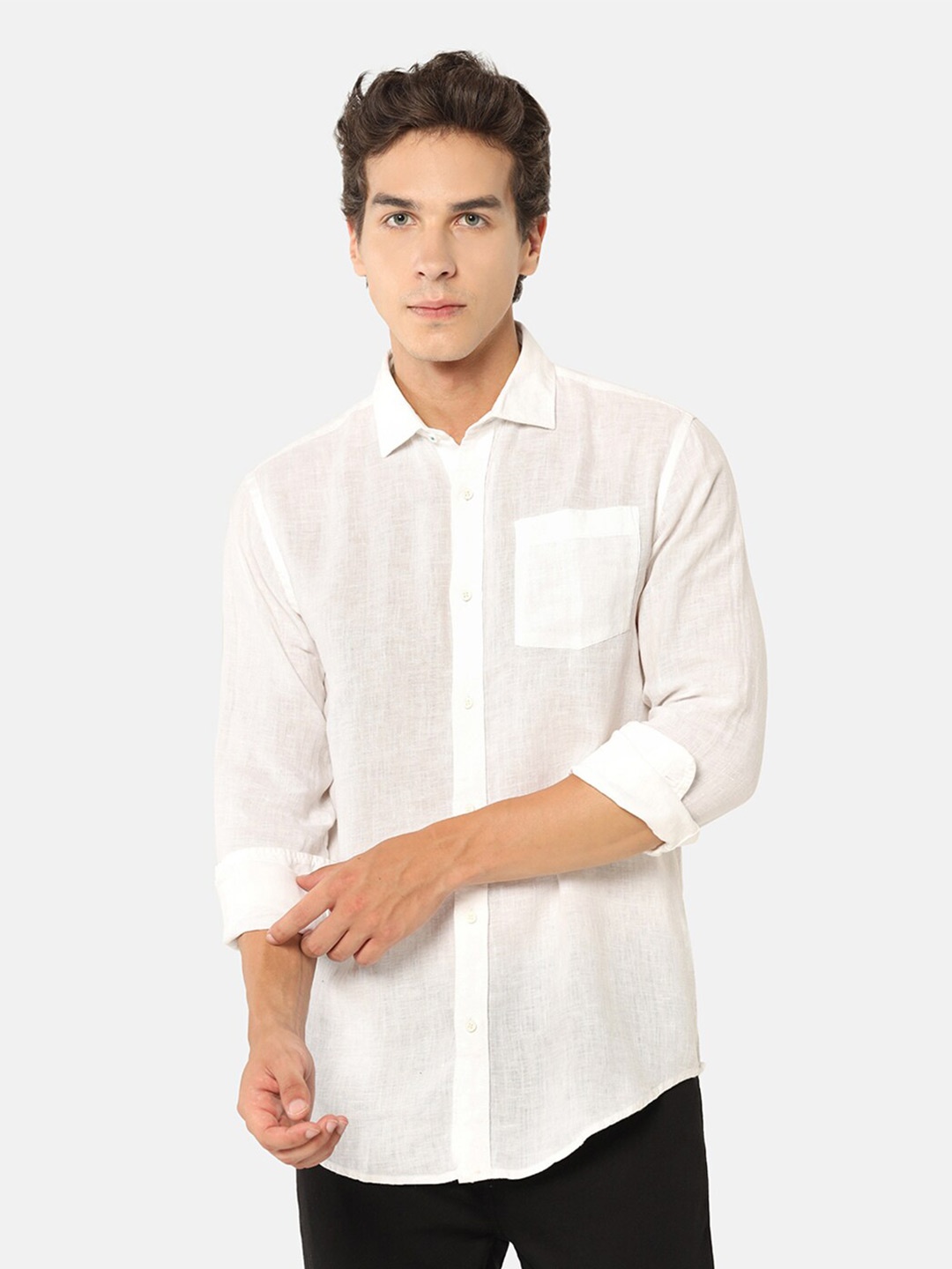 

Blackberrys India Slim Fit Casual Pure Linen Shirt, White
