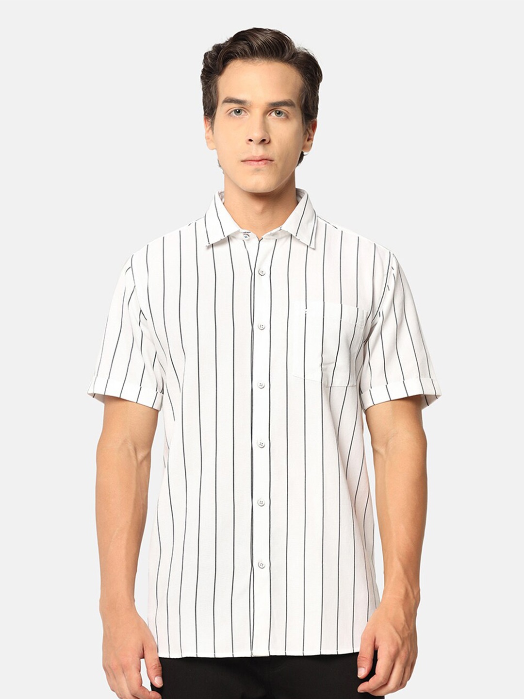 

Blackberrys India Slim Fit Striped Casual Shirt, White