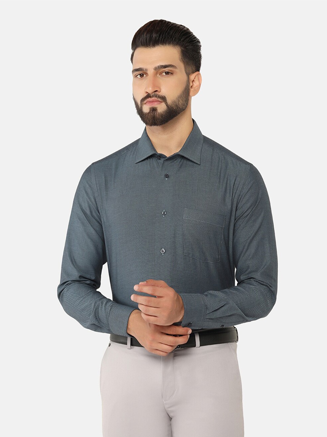 

Blackberrys India Slim Fit Cotton Formal Shirt, Grey