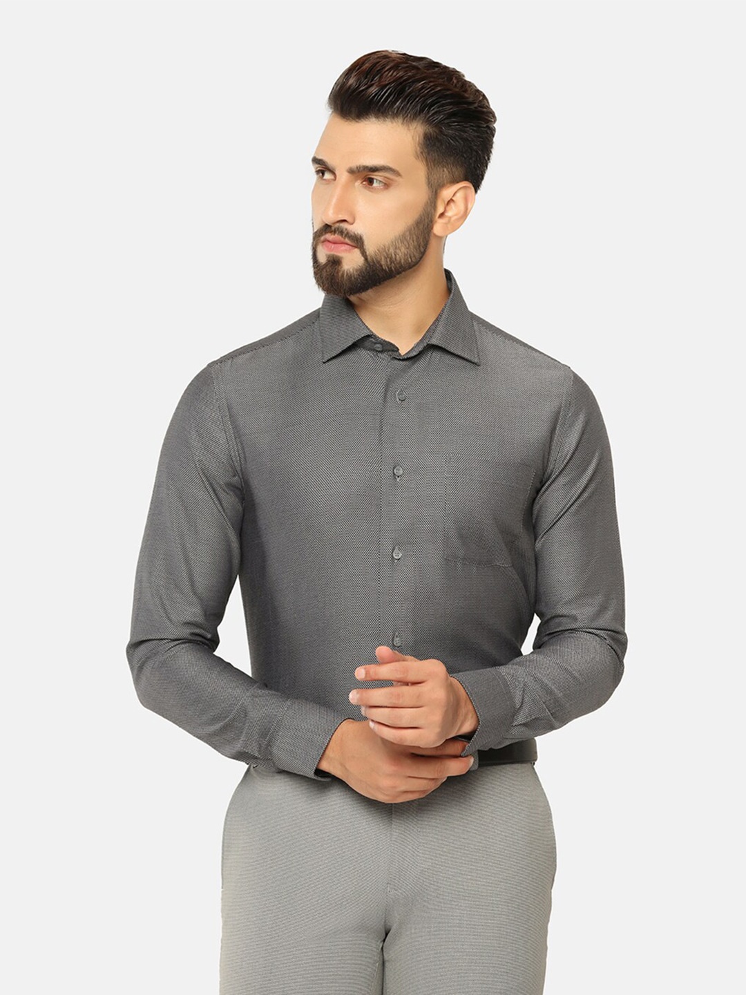 

Blackberrys India Slim Fit Pure Cotton Formal Shirt, Charcoal